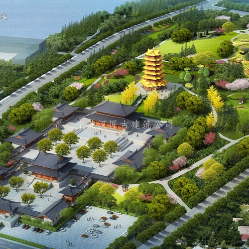 崇明县寺庙设计规划图